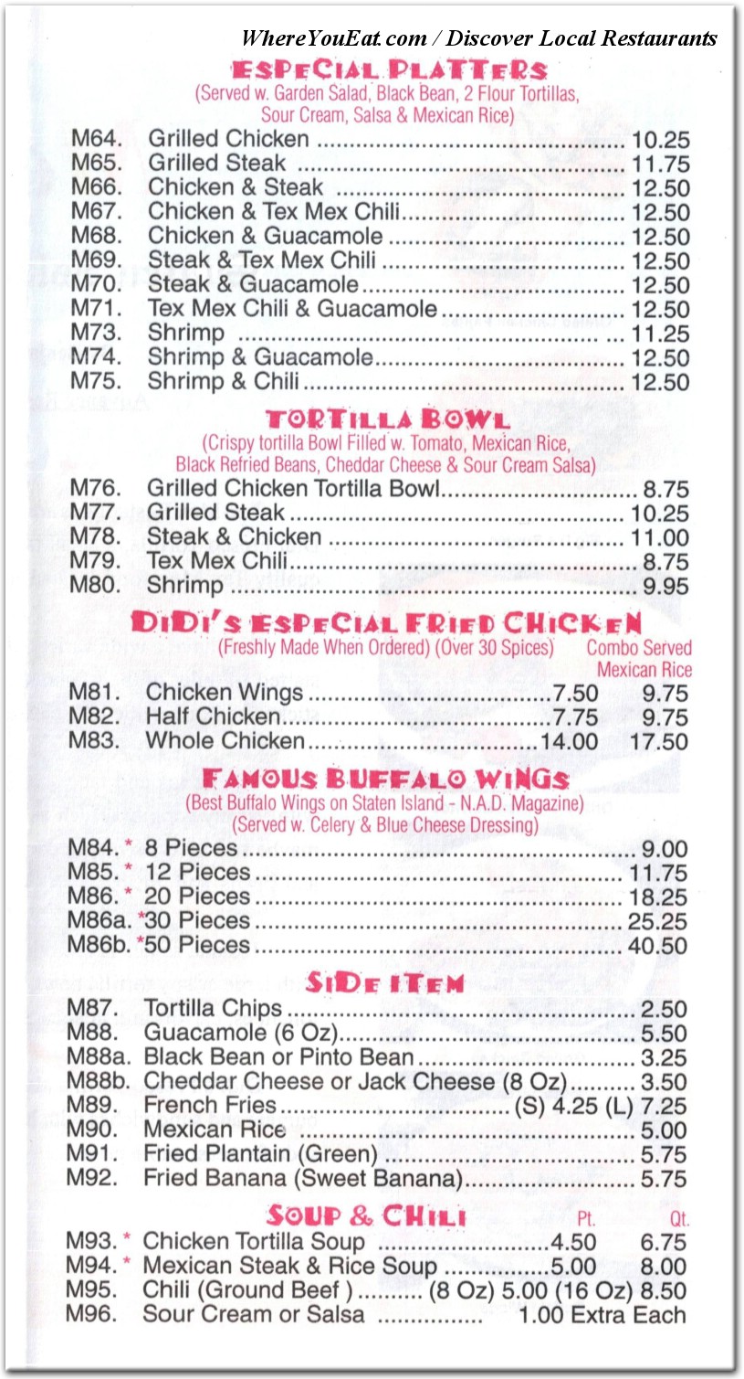 menu