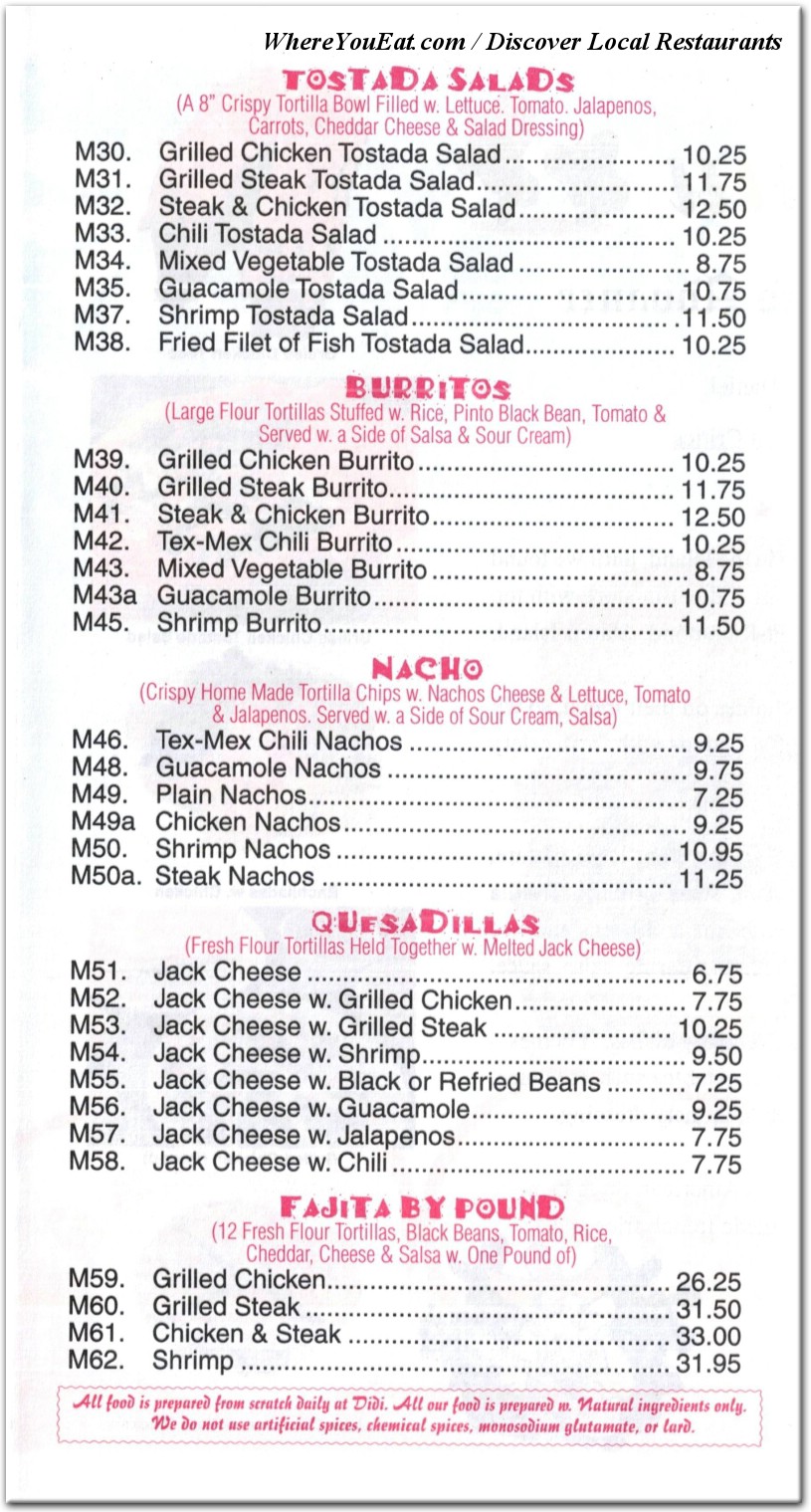 menu