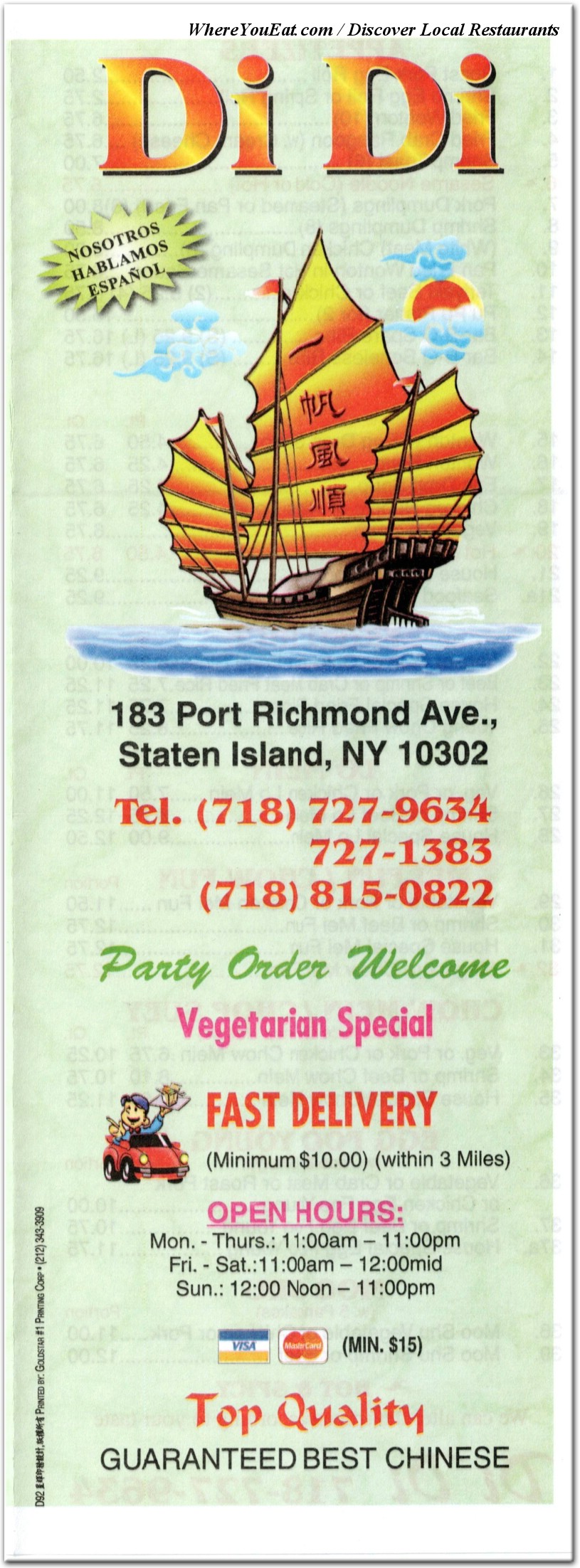 menu